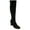 BLKMIC, variant on JEWEL BADGLEY MISCHKA Womens Black Rhinestone Heel Stretch Padded Evalina Square Toe Block Heel Heeled Boots 9 M