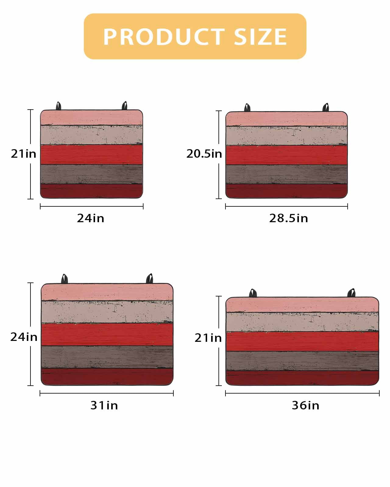 nqOlkjepod Large Induction Cooktop Protector Mat 24"x21", Red Wooden Stove Top Covers for Electric Stove, Grey Stripe Gradient Country Rustic Grain Stove Burner Cover Mats, Glass Top Stove Cover