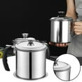 thumbnail image 2 of Stainless Steel Oil Filter Cup 1.4L， Container Cooking Oil with Mesh Strainer Cooking Oil Can with Removable Tray for Storing Frying Oil & Cooking Cooking Oil, 2 of 9