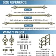thumbnail image 4 of Urbanest Adjustable Double Curtain Rod Set Portia Flat Button Finials – 1″ Front & 3/4″ Back Rod With Antique Brass Rod, 48–84 Inches, 4 of 6