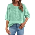thumbnail image 2 of Juebong Blouses for Womens Summer Plus Size Tunic Tops S-5XL, V Neck Short Sleeve Floral Print Pleated Flowy Shirt Blouse Style For Laides And Girls, 2 of 6
