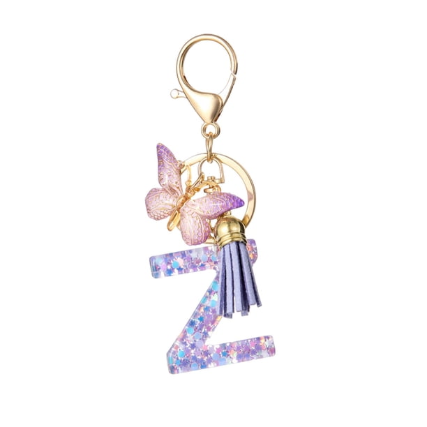 Lisbinx Ahorra un 5% en artículos para el hogar y accesorios de moda. Llavero de 26 letras con colgante y borla. Elegante llavero multifuncional para uso diario.