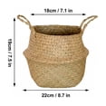 thumbnail image 3 of 7" Mouth & 9" Belly Woven Seagrass Belly Basket, Handwoven Natural Storage Basket With Sturdy Handles, Ideal For Organizing Toys, Blankets, Fruits & Picnic Supplies For Home,, 3 of 7