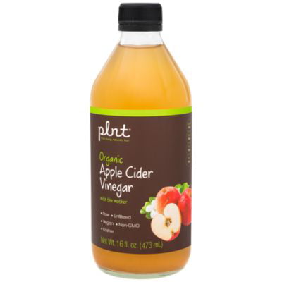 plnt Organic Apple Cider Vinegar with Mother  Supports Digestion, Raw  Unfiltered, NonGMO, Vegan  USDA Certified Organic (16 Fluid Ounces