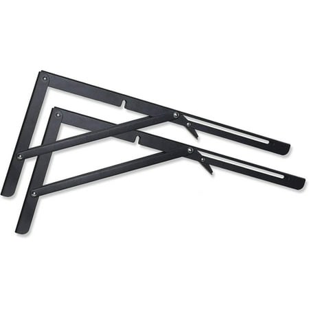 

BIGLUFU Folding Shelf Brackets 20 Shelf Bracket Max Load: 330lb Heavy Duty Stainless Steel Collapsible Shelf Bracket for Table Work Bench Space Saving DIY Bracket Pack of 2