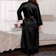 thumbnail image 6 of Dengjunhu Silk Robes for Women Long Bridesmaid Wedding Party Satin Robes Sleepwear with Waist Belt, 6 of 7