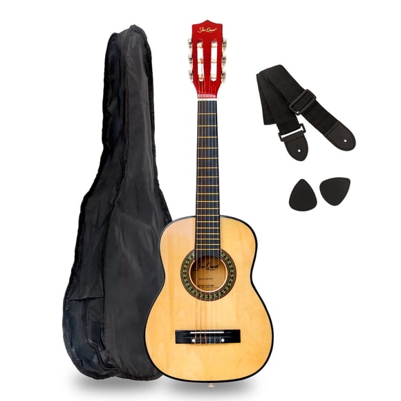 StarQuest SQ-CG30-NAT 30"Classical Acoustic Guitar for Beginners – Nylon String 1/2 Size with Natural Finish, Lightweight Travel – Starter Guitar for Practice & Lessons