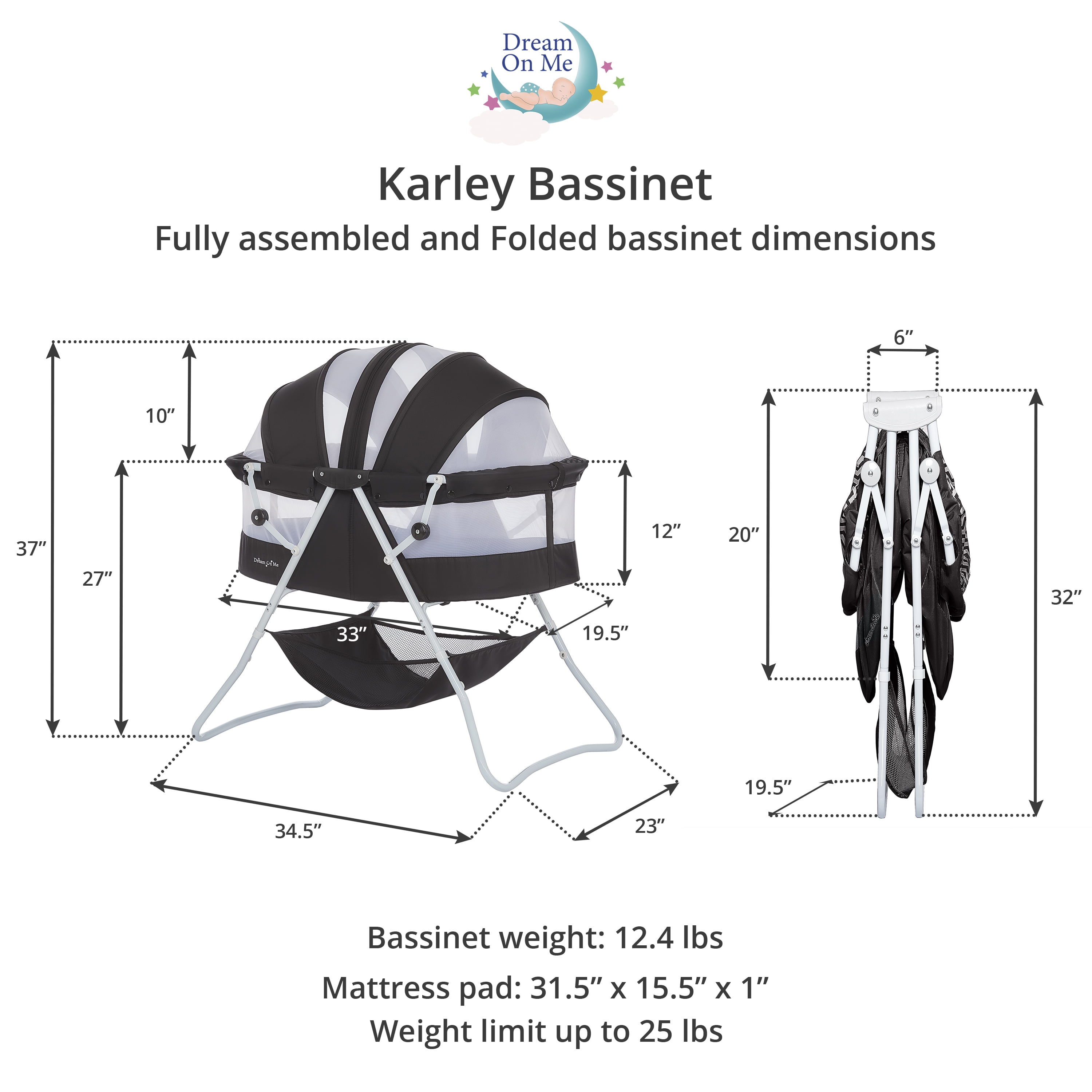 dream on me karley bassinet black