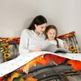 thumbnail image 5 of Castle Fairy Chic Floral Sunflowers Full Size Comforter Sets 3-Piece for Female Men Adults,Old Barn Door Bedding Comforter Set,Grey Yellow Lightweight Bedding Sets,Breathable Home Decor,Reversible, 5 of 8