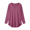 thumbnail image 4 of Otvok Stitch‑Detail Casual Pullover for Women, Crew Neck Long Sleeve Loose T‑Shirt, 4 of 7
