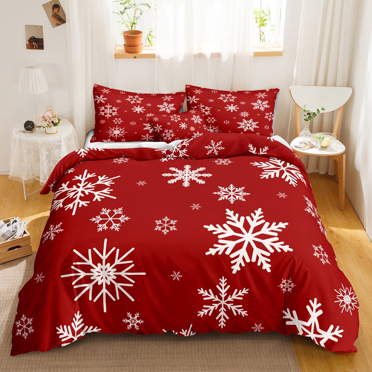 Move Over Red Christmas Bedding Sets Full Snowflake Duvet Cover Set