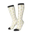 thumbnail image 2 of Balery White And Gold Geometry Printed Novelty Socks Men's Women's Crew Socks Sports Socks Knee High Socks Cotton Socks Quirky and Cool Socks, 2 of 9