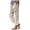 White, variant on Womens Pants Casual Boho Print Pocket Trousers Ankle Length Casual Womens Pants Brick Red L