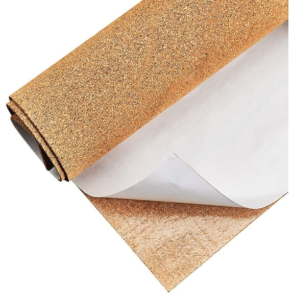 2mm Thick Adhesive Cork Roll Liner 12x24 Inch Insulation Cork Roll for Bulletin Board Coasters Door Signs and Floor Wall Decor Peru DIY