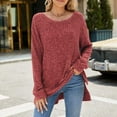 thumbnail image 2 of TJAZFJPA Chandail Rayé Orange et Blanc pour Femme, Col Rond, Manches Longues, T-Shirt Fendu en Fourrure, Haut Court, Chandail Court, Chandails Léopard pour Femmes, 2 of 8