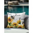 thumbnail image 4 of Outdoor Pillows Waterproof, Sunflower Bee Bedding Throw Pillows with Insert for Couch Sofa Bed, Vintage Yellow Floral Farmhouse Watercolor 18x18 Inch Pillowcases Decorative Patio Pillow Set of 1, 4 of 8