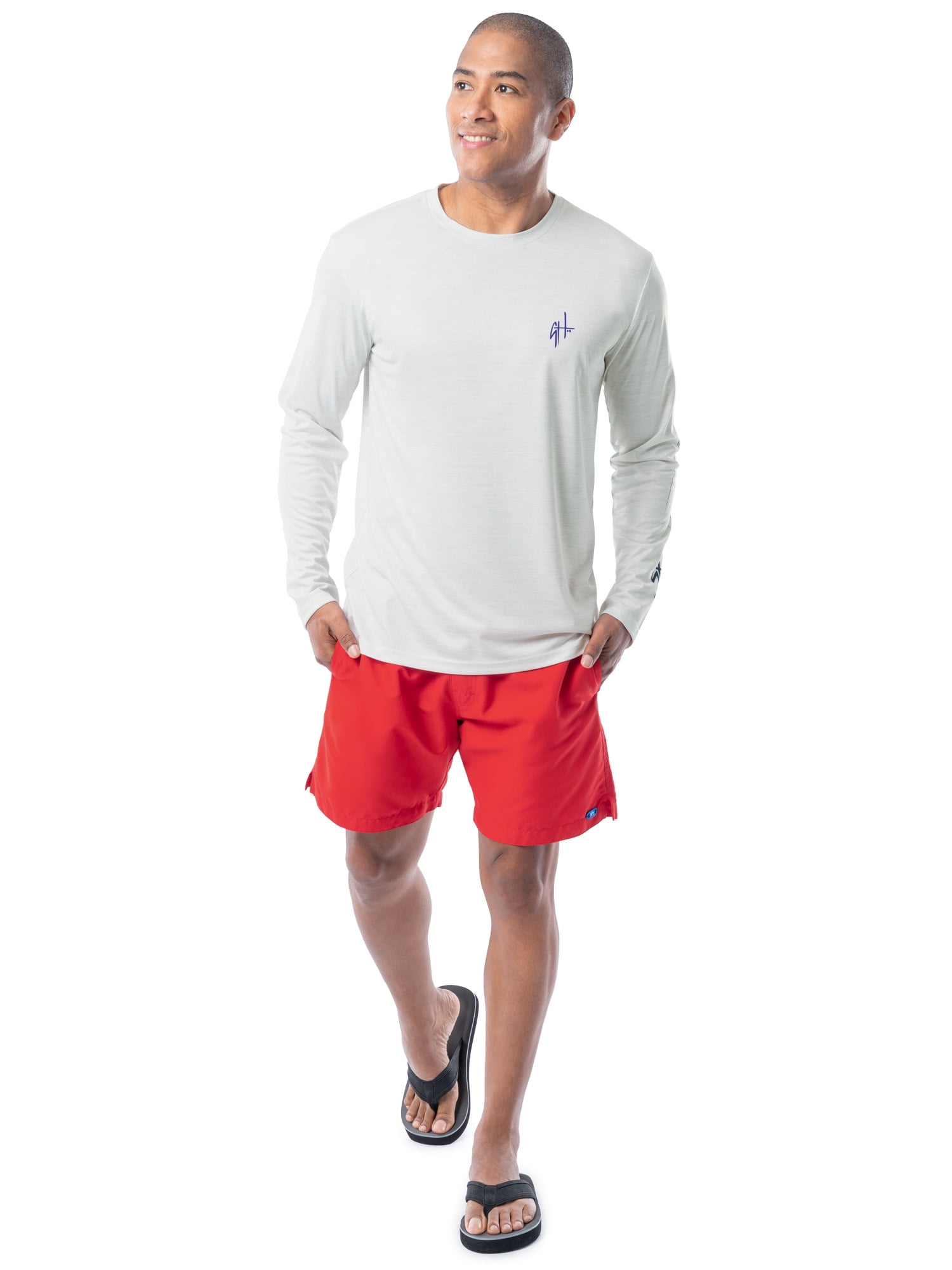 GH BY GUY HARVEY Men's Long Sleeve Performance Saltwater Fishing Shirt, Sizes:M-2XL