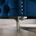 thumbnail image 5 of Modern Velvet Armchair, Upholstered Tufted Button Single Sofa Chair with Arms and Steel Legs, Accent Chair for Living Room Bedroom Home Office Guest Areas, Navy, 5 of 7