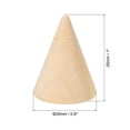 thumbnail image 2 of Uxcell 25x20mm Natural Wood Cone Ring Holder, 10 Pack Finger Jewelry Display Stand Organizer Unpainted Wooden Cones, 2 of 5