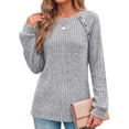 thumbnail image 2 of Fantaslook Womens Long Sleeve Shirts Casual Tunic Tops Work Dressy Blouses Fall Sweaters, 2 of 9