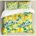 thumbnail image 3 of Modern Duvet Cover Set, Mature Lemon Citrus Tree Branches Vibrant Flourishing Season Watercolor, Decorative 2 Piece Bedding Set with 1 Pillow Shams, Twin Size, Forest Green Yellow, by Ambesonne, 3 of 3