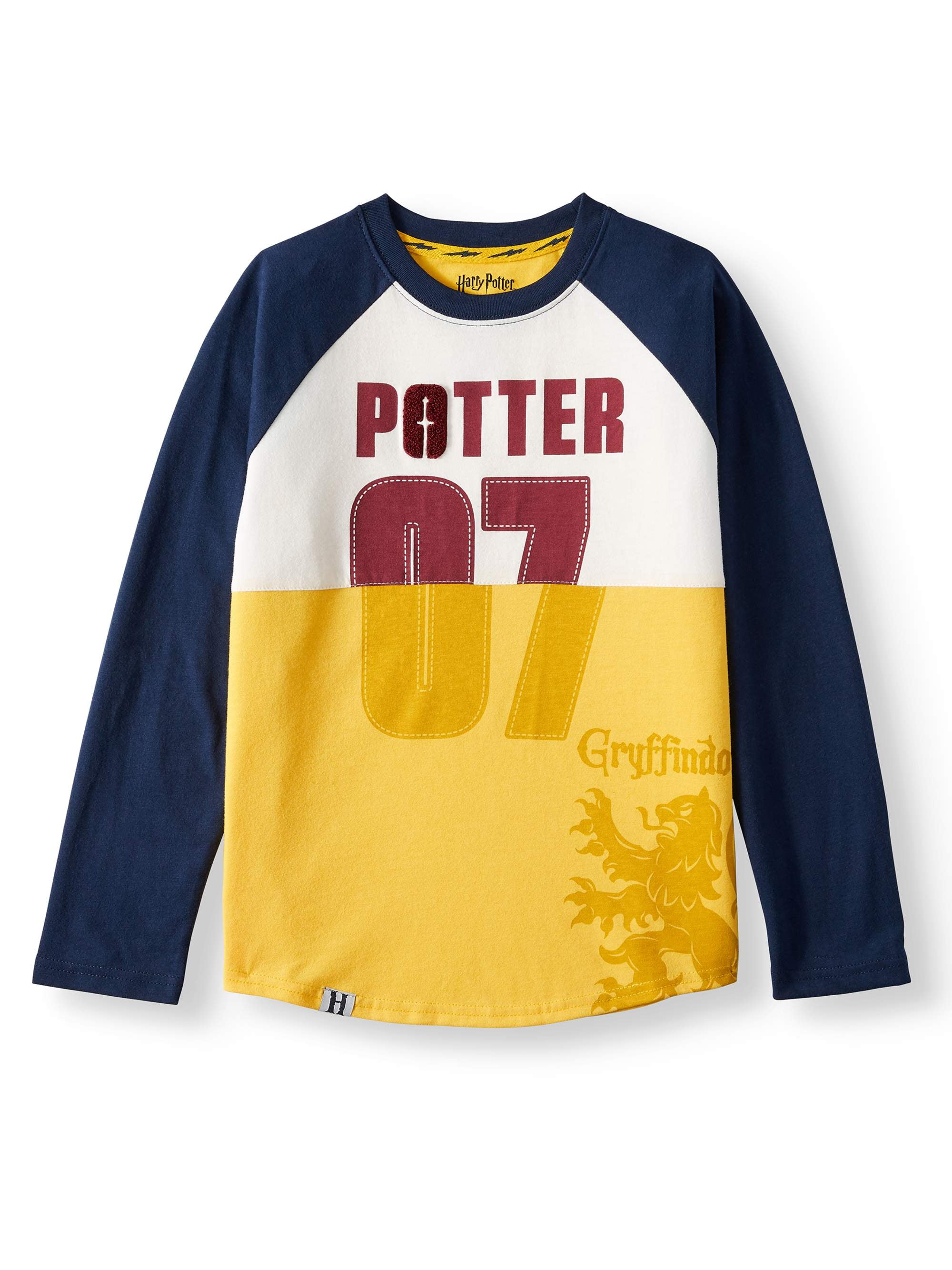 Boys Harry Potter Hogwarts Stripe Long Sleeve T-Shirt Cotton Top Sizes from 9 to 14 Years