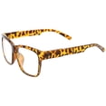 thumbnail image 3 of sunglassLA Unisex Casual Bold Square Clear Lens Horn Rimmed Eyeglasses 53mm (Shiny Tortoise / Clear) - 53mm, 3 of 4
