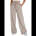 thumbnail image 3 of Pantalones Deportivos de Pierna para Mujer, de Cintura Alta, Holgados, con Cordón y Bolsillos Café Ligero XL, 3 of 7