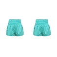 thumbnail image 3 of Sonducket Pantalones cortos elásticos de verano para mujer, de secado rápido, para correr, ropa de calle plisada para Yoga, pantalones cortos Verde L 2piezas, 3 of 6