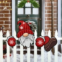 Nilvkv Christmas Fence Peep Hanging Sign Patio Outdoor Ambiance Decor Hollow Panel Father Christmas Dress Up, Christmas Decorations, CHRlSTMAS-GlFTs