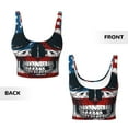 thumbnail image 5 of Fotbe American Flag Skull Pattern Womens' Sports Bra Longline Wirefree Padded with Medium Support Sports Moisture-Wicking Workou Vest,Tank Top-Small, 5 of 7