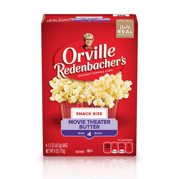 Orville Redenbachers Movie Theater Butter Popcorn 1.5 Ounce Mini Bag 4 ...