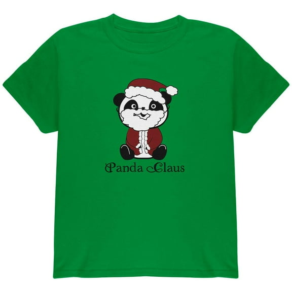 Old Glory Youth Christmas Panda Santa Claus Cute Short Sleeve T Shirt