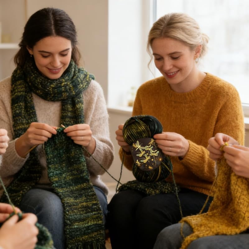 Firefly Iridescent Shimmer Yarn: A Touch of Magic in Every Stitch, Shimmer Yarn Green, Firefly Yarn for Knitting & Crocheting-Sweaters, Shawls, Hats, Crafts & More