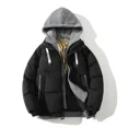 thumbnail image 4 of Chaqueta con capucha de dos piezas con empalme de grafeno, ropa gruesa y cálida de invierno para hombre, versión moderna, abrigo para parejas que combina con todo, 4 of 4