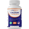 thumbnail image 1 of Suplemento de calcio vitamático de 1200 mg con D3, K2 y B12 365 tabletas, 1 of 8