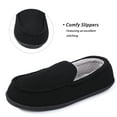 thumbnail image 7 of Women Memory Foam Warm Velvet Moccasins Slippers, Knitted Non-Slip Striped Plush Slides Shoes, 7 of 7