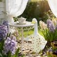 thumbnail image 6 of For Holiday Porch Spring Summer Idyllic Goose Outfit, Floral Crown and Matching Dress Set, 23 Inch Patio Statue Attire, Seasonal Garden Decoration, 6 of 6