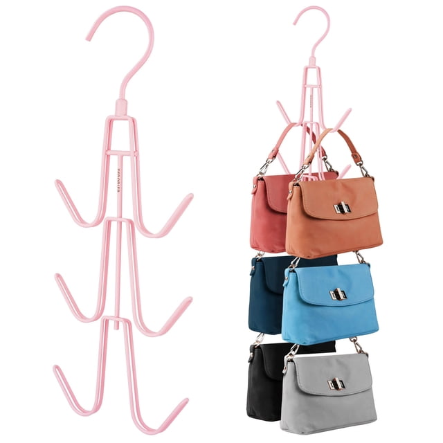 Organizador para colgar monederos ZEDODIER Closet, paquete de 2, metal rosa