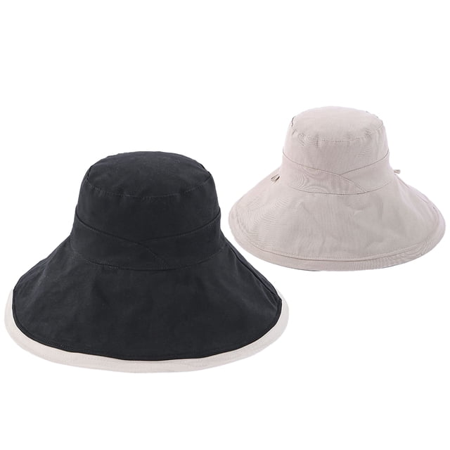 Sombrero de ala ancha para mujer, sombrero para el sol de algodón, plegable, reversible, con borde con cable, protección UV, verano, playa, viaje, jardín