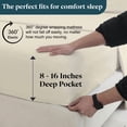 thumbnail image 4 of SKY BEDDINGS - 600 Thread Count Egyptian Cotton Sheets, Luxury California King Size Cooling Bed Sheets, Soft Sateen Weave Cotton Cal King Sheets, Deep Pocket Fits upto 16" Mattress - Ivory, 4 of 6