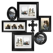 Photo Frame Holy Cross 28x28 Black Picture Frame - Made to Display Pictures 4x6 3x3 5x7 - Wide Molding - Multi Selfie Gallery Collage Wall Hanging Wall Mounting Design