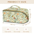 thumbnail image 4 of FORMRS Makeup Bag Travel Cosmetic Organizer for Women Fold Flat Zipper Pouch with Handle, Green Floral Pattern, 4 of 8