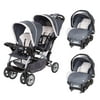 Baby Trend 5 Point Harness Double Stroller & 35 LB Infant Car Seat w/ Car Base