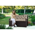thumbnail image 2 of Outdoor Swing Cushions, Waterproof Bench Cushion 2-3 Seater, hickened Bench Cushion with Ties for Patio,Backyard,Garden and Lawn, 2 of 8