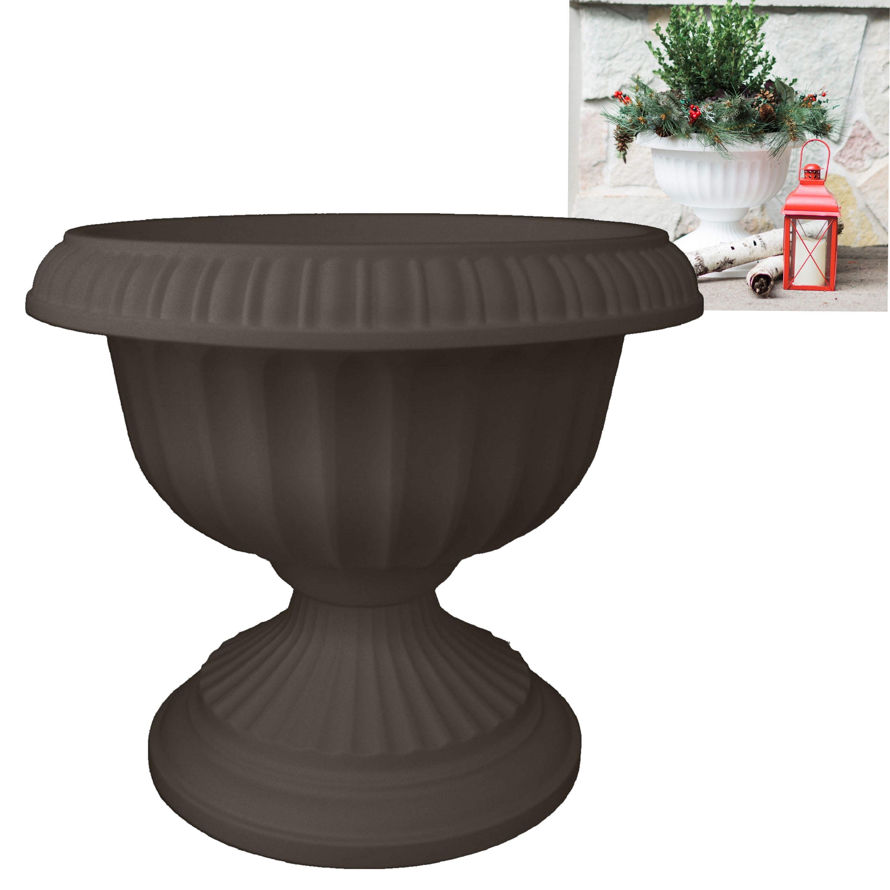 Bloem Grecian Urn Planter 18&quot; Peppercorn