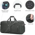 thumbnail image 5 of WANDF Foldable Duffel Bag 65L with Wet Pocket & Shoes Compartment, Overnight Weekender Travel Duffle for Men Women Water-proof & Tear Resistant(Dark Grey), 5 of 6
