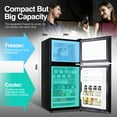 thumbnail image 5 of GGTB 3.0 Cu.ft Retro Compact Two Door Refrigerator, Mini Fridge with Freezer Compartment, Reversible Doors, Removable Shelves, Black, 5 of 12