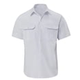 thumbnail image 2 of Men's Cotton Short Sleeve Button Down Shirts with Double Chest Pockets, Casual Work Shirts Summer Lightweight Breathable Collared Tops Soft Stretch Daily Office Uniform Workwear, 2 of 7