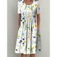thumbnail image 3 of Spring And Summer Women's Elegant Large Skirt Round Neck Printed Short-sleeved Dress, 3 of 9